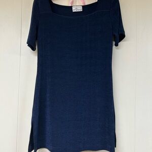 Navy Blue Short Sleeve Dress To The Max Size Small